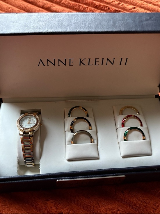 Anne Klein Accessories - ANNE KELIN II GOLD TONE WATCH WITH 6 INTERCHANGEABLE BEZELS